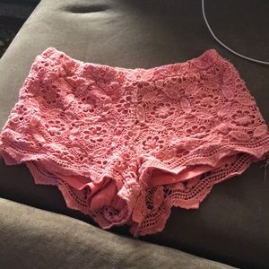 Pink floral shorts